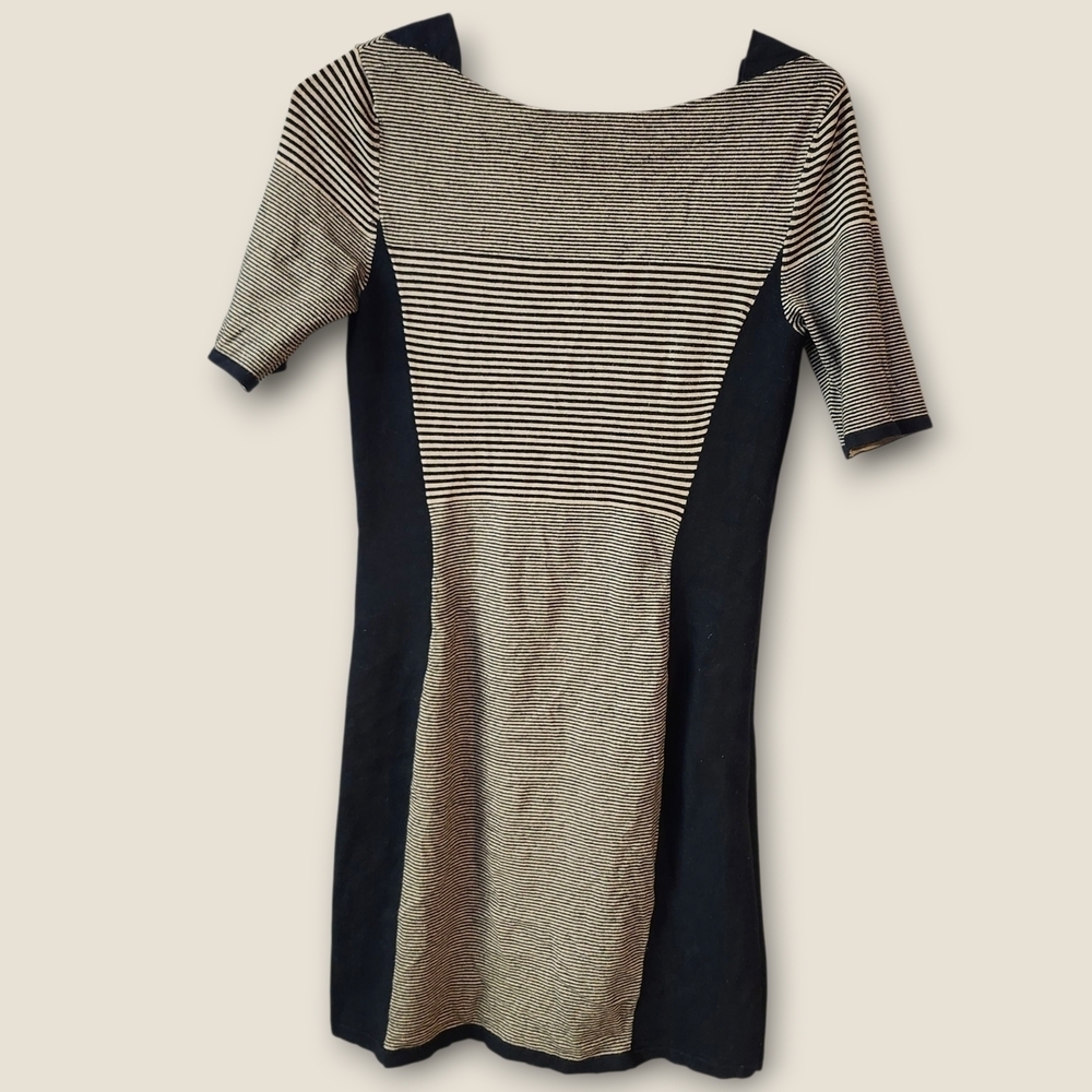 Rag & Bone Black and Cream Striped Mini Dress Sz S